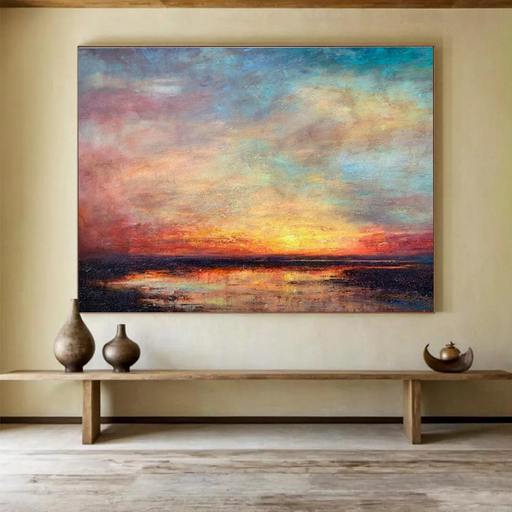 Vivid Sunset Sea View Art for Beachfront Bar Rooftop Decks DLZ3160