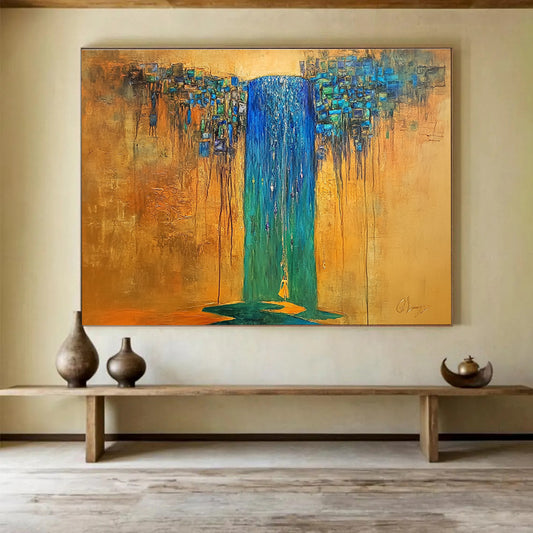 Fantasy Waterfall Abstract Art for Bohemian Bedroom & Spiritual Meditation Space SC334