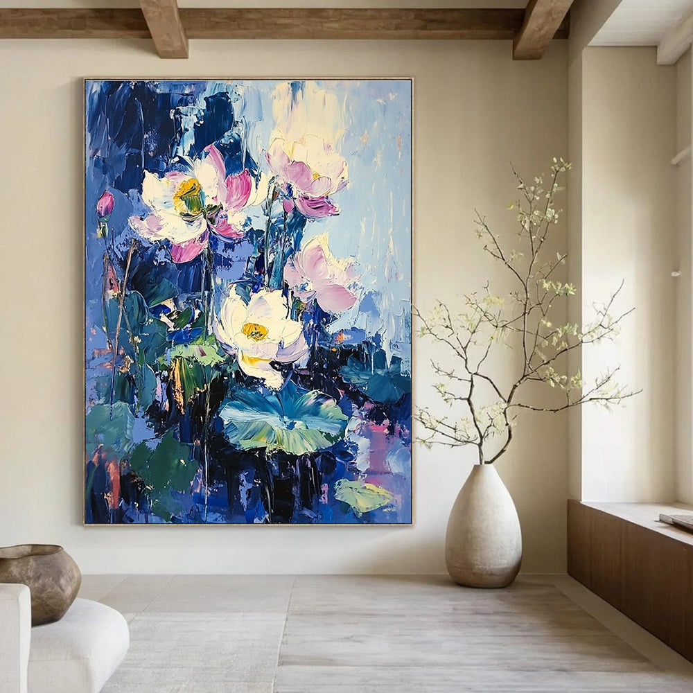 Impasto Lotus Flowers for Zen - Inspired Spa & Oriental - Style Home STSC190