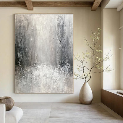 Monochromatic Gray Abstract for Modern Art Space & Minimalist Home Office STSC267