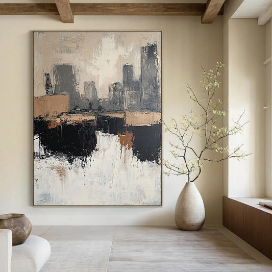 Abstract Cityscape in Neutrals for Urban Penthouse & Modern Gallery STSC412