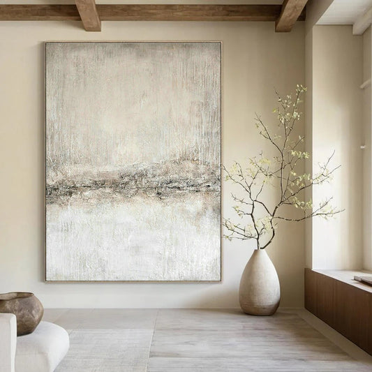 Gray - White Textured Art for Industrial Art Gallery & Monochrome Living Room DLZ1863