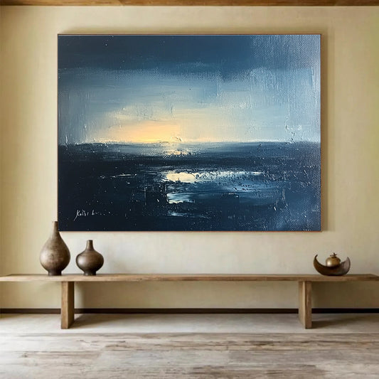 Dark Sea Sunset Art for Nautical - Themed Bar & Coastal Home Library SC068