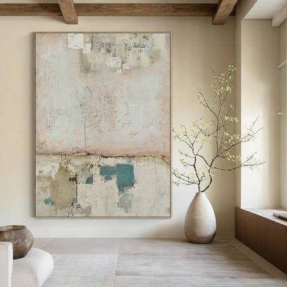 Pink - White Collage Abstract Art for Bohemian Café & Feminine Art Studio DLZ1851