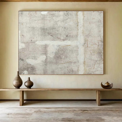 Light Gray Texture Abstract Art for Minimalist Office Waiting Rooms DLZ2618