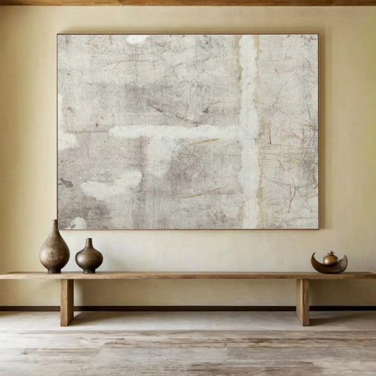 Light Gray Texture Abstract Art for Minimalist Office Waiting Rooms DLZ2618
