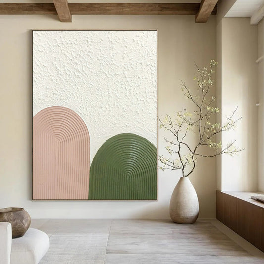 Pink - Green Relief Art for Bohemian Nursery & Home Garden Room DLZ1182