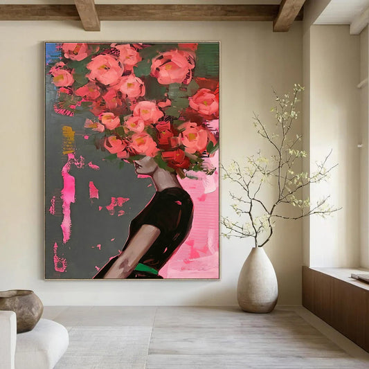Flower Head Abstract Art for Living Room & Bedroom DLZ0458