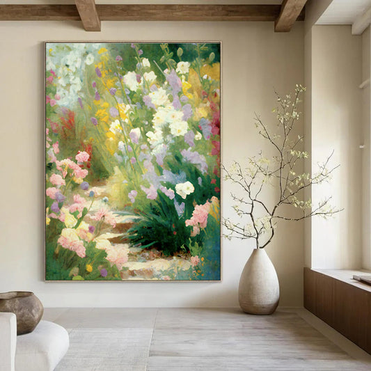 Flower - Filled Garden Landscape Art for Country Cottage & Botanical Spa DLZ1363