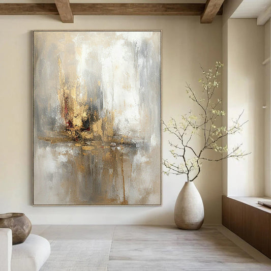 Gold - Gray Abstract for Luxury Hotel Ballroom & Glamorous Home Dining Room DLZ0894