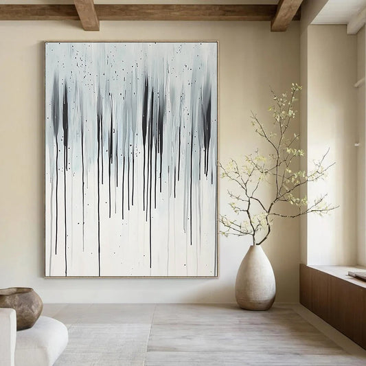 Grey and Black Dripping Abstract for Industrial Loft & Avant - Garde Studio STSC357