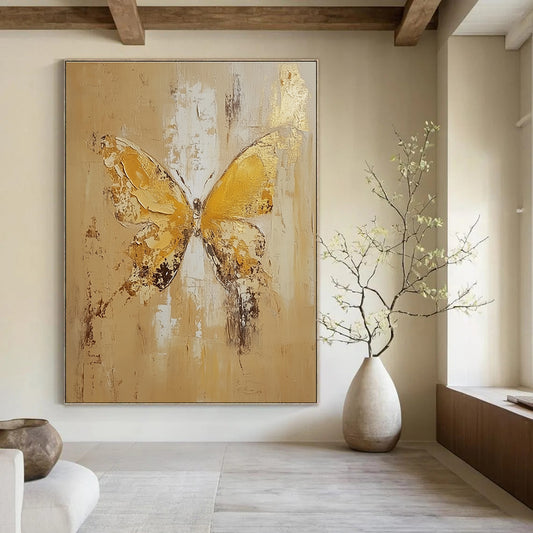 Textured Gold Butterfly for Elegant Bedroom & Sophisticated Living Room STSC252