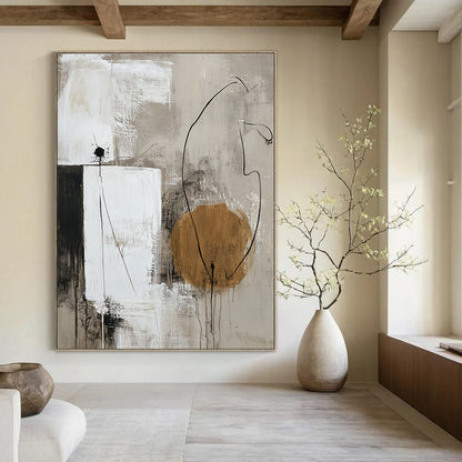 Geometric Neutral Tones Abstract for Minimalist Home Office & Art - Centric Library STSC777
