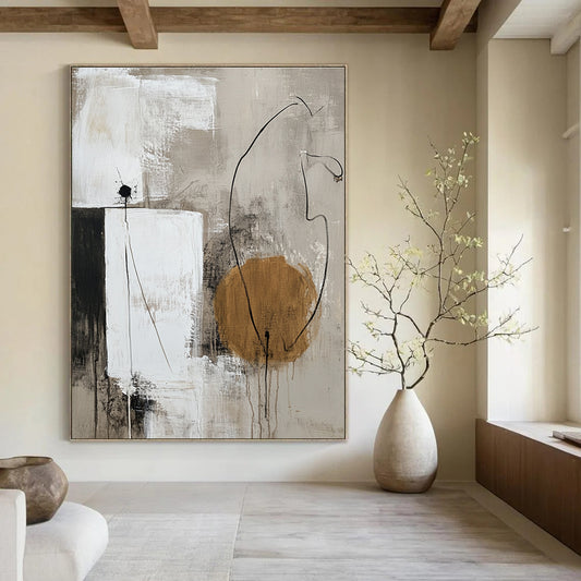 Geometric Neutral Tones Abstract for Minimalist Home Office & Art - Centric Library STSC777