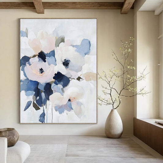 Soft - Toned Flower Bouquet Art for Nursery & Café STSC053