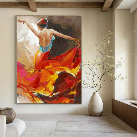 Vibrant Dancing Figure Art for Ballroom & Cultural Center DLZ2016