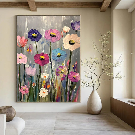 Colorful Wildflowers Art for Bohemian Home Bedroom & Garden - Themed Restaurant STSC1033