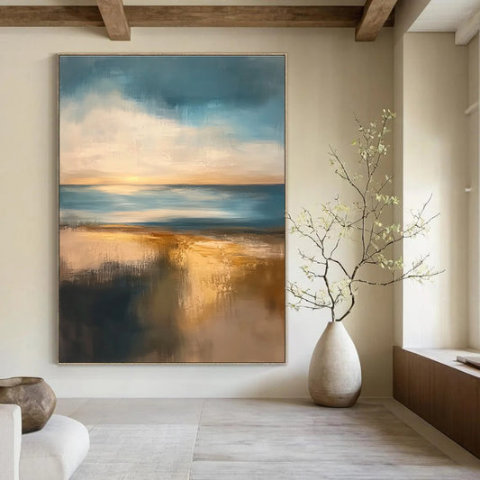Serene Coastal Abstract Art for Beach House & Office Lounge STSC076