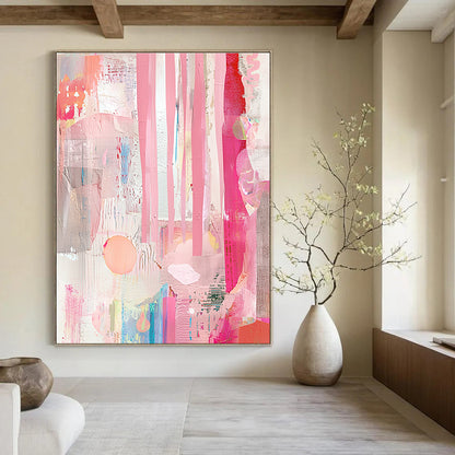 Pink Abstract Collage for Bohemian Bedroom & Creative Studio STSC1232