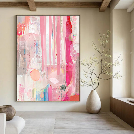 Pink Abstract Collage for Bohemian Bedroom & Creative Studio STSC1232