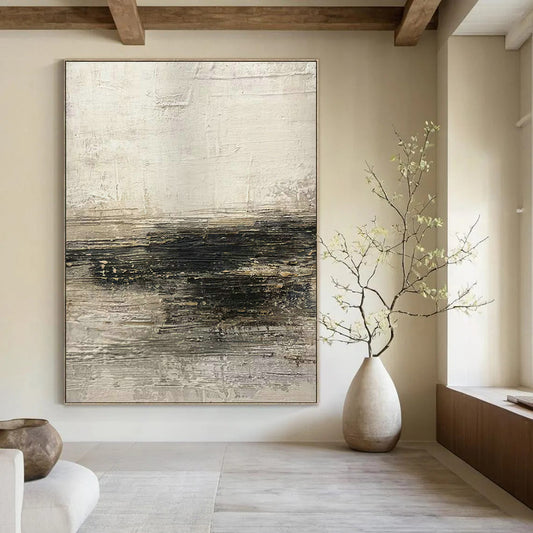 Gray - White Textured Abstract Art for Rustic Art Studio & Industrial - Chic Café DLZ1883