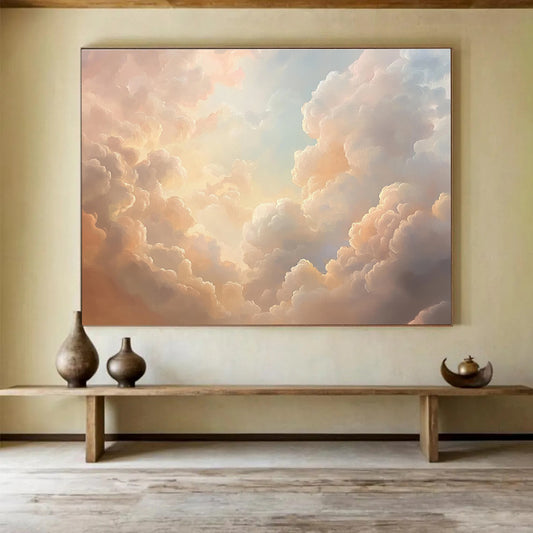 Fluffy Clouds in Sky Art for Children’s Bedroom & Yoga Studio SC406