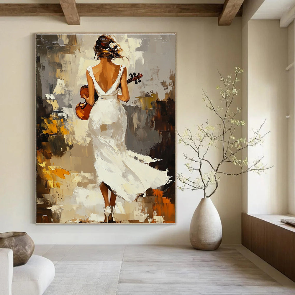 Woman with Violin Art for Classical Music Lover’s Home & Artistic Event Venue STSC1379