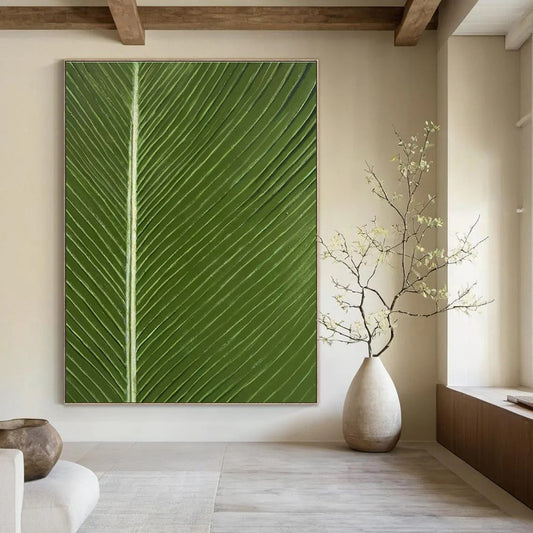 Green Leaf Veins Realistic Art for Garden House & Yoga Studio DLZ0585