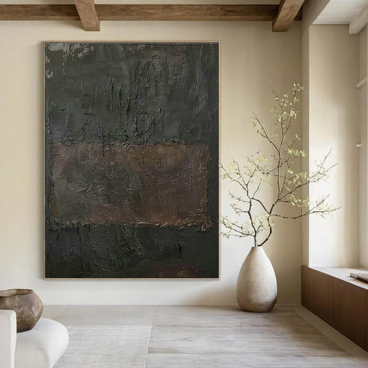 Dark Gray Abstract Art for Sophisticated Home Theater Entrances DLZ0185