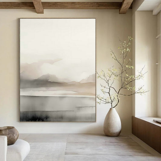 Ink - Wash Landscape Art for Traditional Tea House & Asian - Inspired Home DLZ0723
