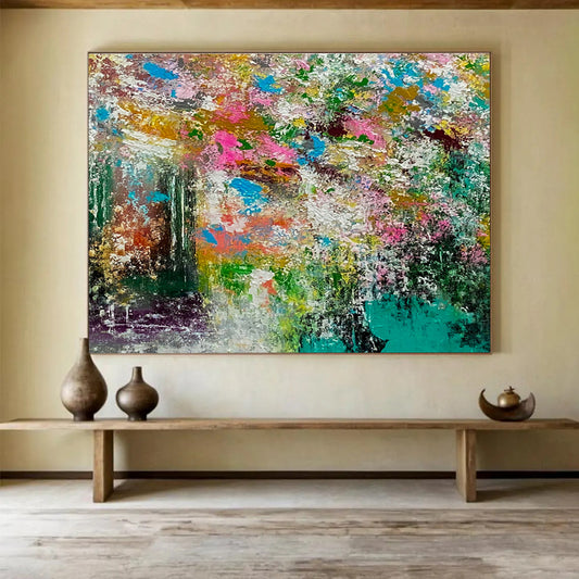 Colorful Floral Abstract Art for Bohemian - Style Garden Café Dining Walls DLZ3303