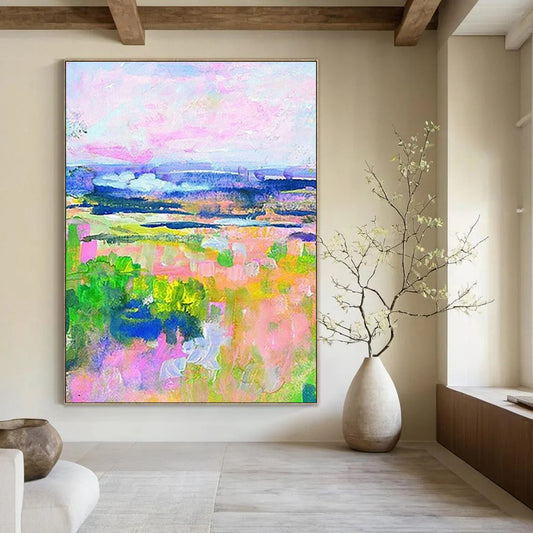 Dreamy Colorful Field Landscape for Bohemian Cottage & Artistic Garden Café DLZ0941
