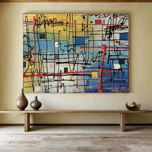 Line and Square Abstract Art for Contemporary Art Gallery Installation Spaces DLZ3226
