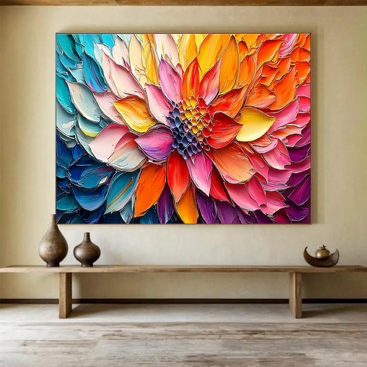 Colorful Flower Relief Art for Garden - Themed Tea House Walls DLZ3250