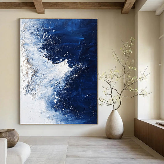 Blue and White Ocean Waves for Coastal Bedroom & Nautical Living Room STSC341
