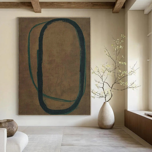 Minimalist Double - Loop Abstract Art for Modern Office & Home Study DLZ1160