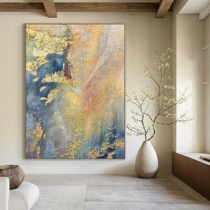 Gold - Blue Gradient Abstract for Coastal Penthouse & Art Deco Rooftop Bar DLZ0909