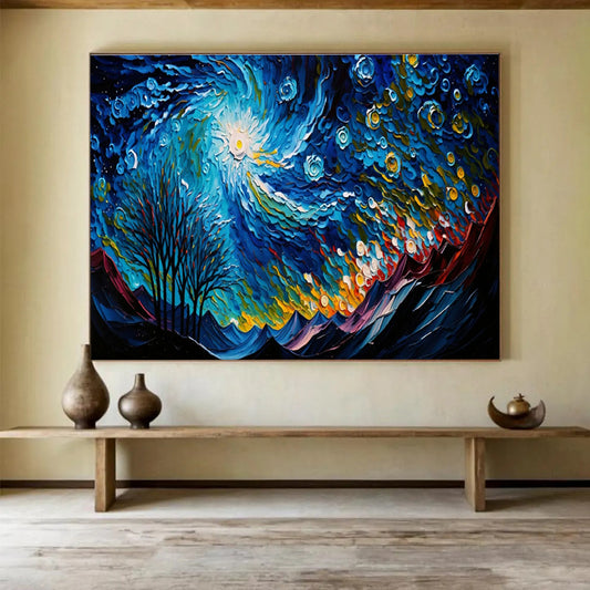 Starry Night & Mountain Art for Adventure - Lover’s Home Office Walls DLZ3269