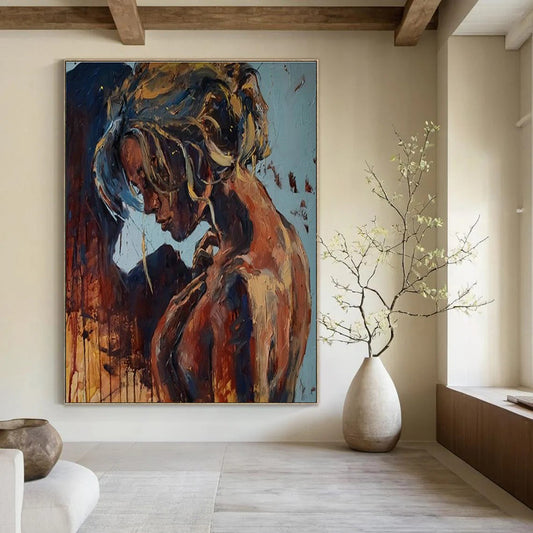 Contemplative Nude Figure Art for Art Studio & Intimate Lounge DLZ2351