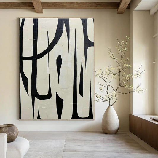 Black - White Abstract Art for Avant - Garde Café & Modern Art Museum DLZ2038