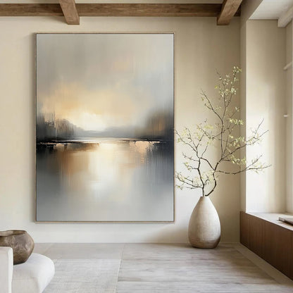 Soft - Toned Lake Art for Modern Home & Art Gallery STSC084