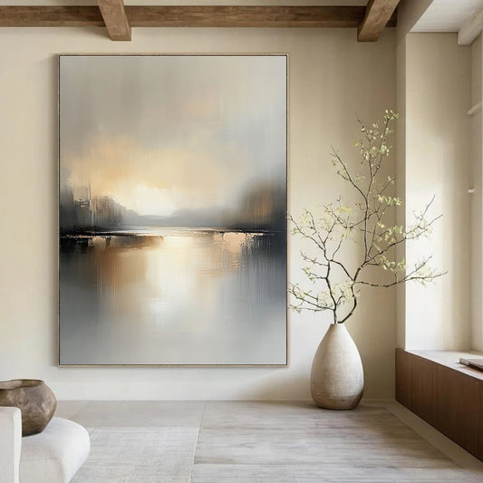 Soft - Toned Lake Art for Modern Home & Art Gallery STSC084