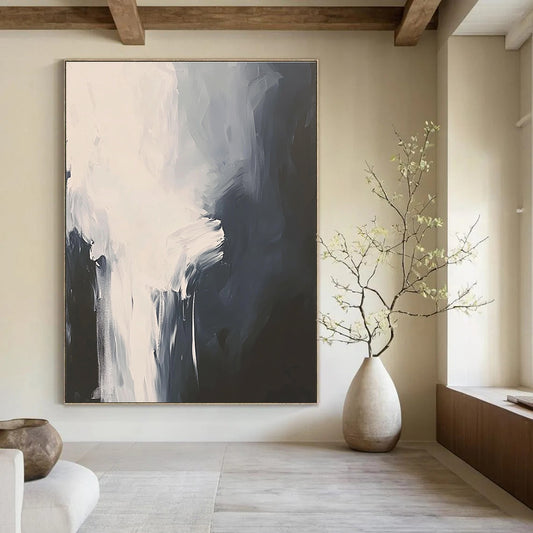 Gray Abstract Brushstrokes for Calm Home Office & Minimalist Bedroom STSC236
