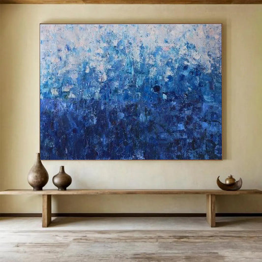 Gradient Blue Abstract Art for Modern Minimalist Office DLZ3044