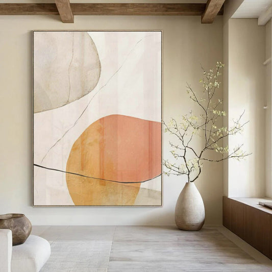 Pink - Orange Geometric Abstract Art for Feminine Boutique & Creative Studio DLZ1958