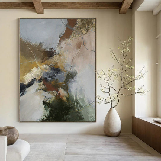 Vibrant Mixed - Media Abstract Art for Living Room & Studio DLZ0393