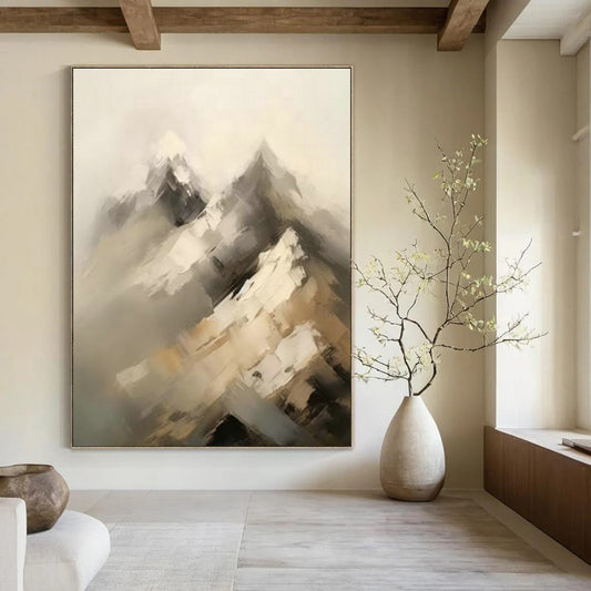 Misty Mountain Peaks Art for Alpine Chalet Lounge & Nature - Inspired Spa DLZ0840