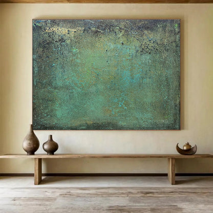 Teal - Brown Textured Abstract for Rustic Art Gallery DLZ2984
