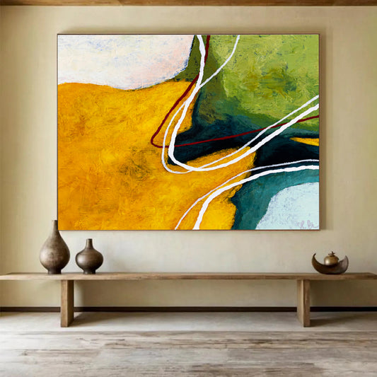 Yellow - Green Line Abstract for Creative Studio DLZ2935