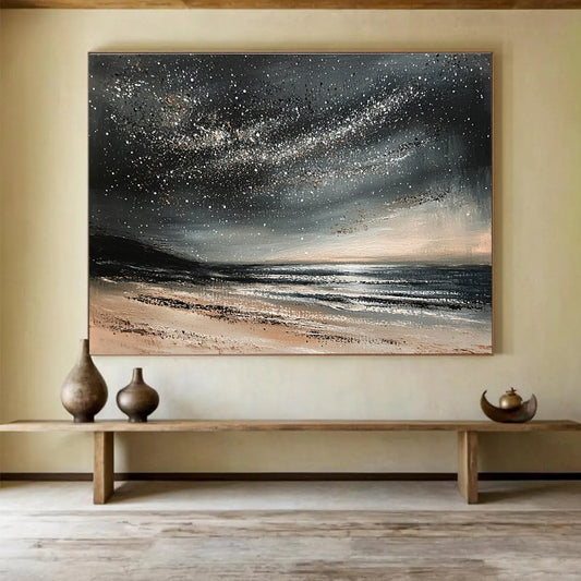Starry Night Beach Art for astronomers - Themed Café & Beach House Bedroom SC528